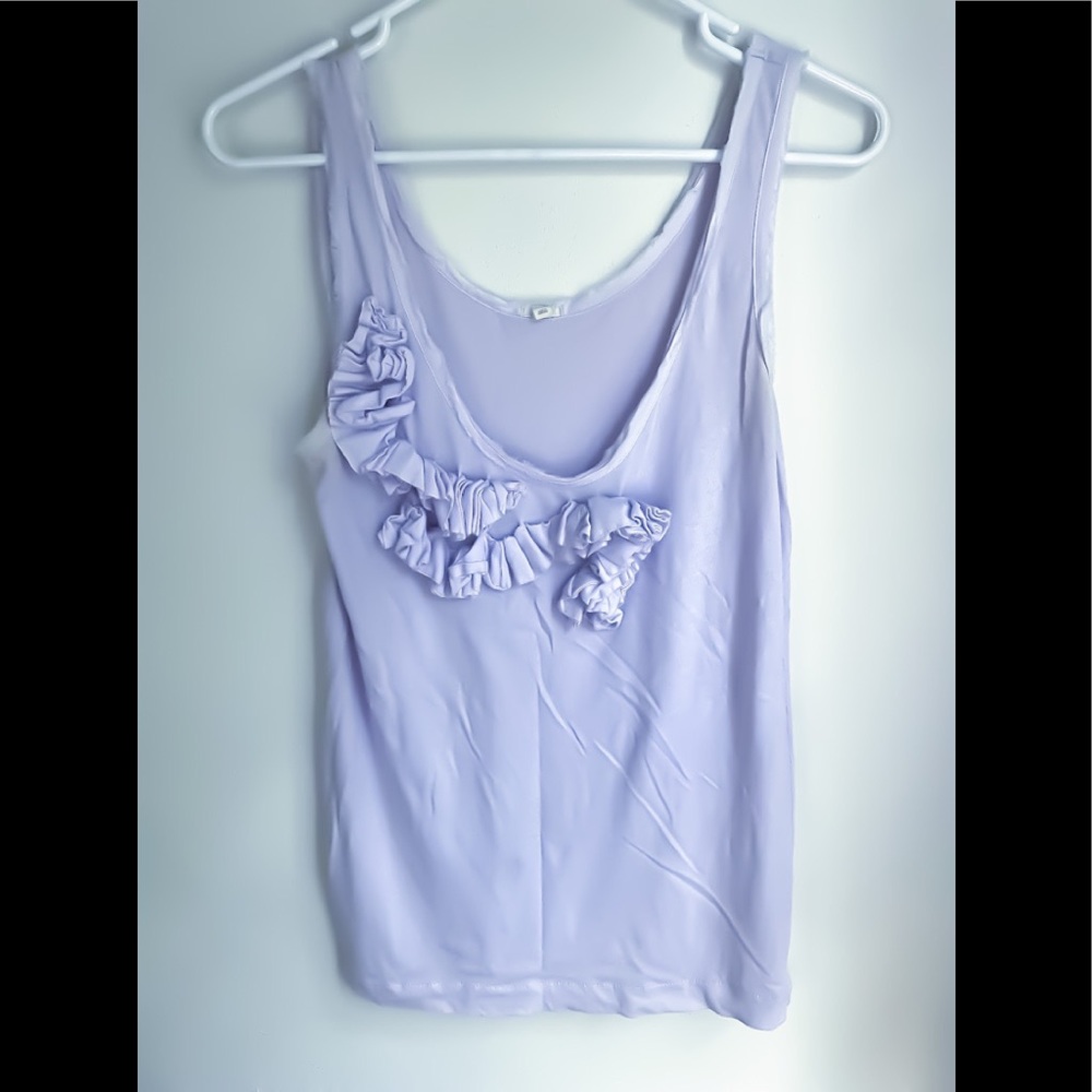 J. Crew lavender ruffle tank size small